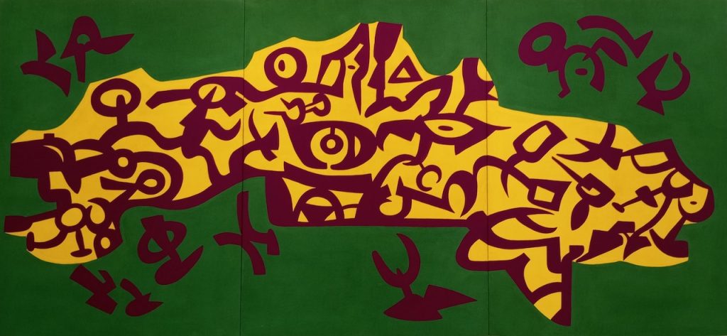 immagine per 20. Vortice del vento verde - vinilico su tela 1998 - Collezione Banca d'Italia