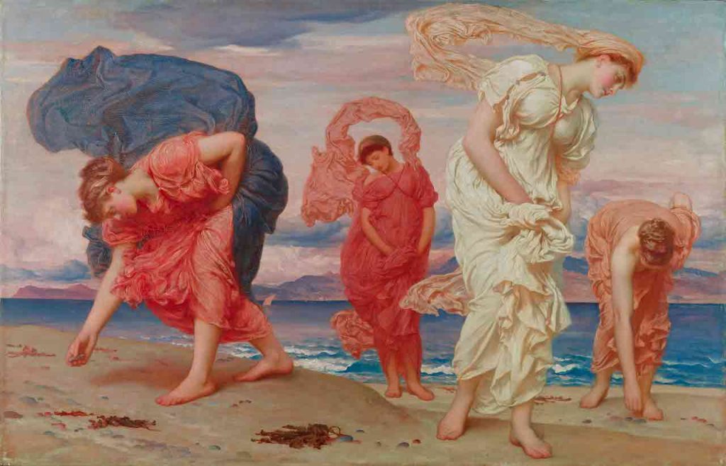 immagine per Frederic Leighton Ragazze greche che raccolgono ciottoli in riva al mare 1871 olio su tela - Colección Pérez Simón, Mexico
