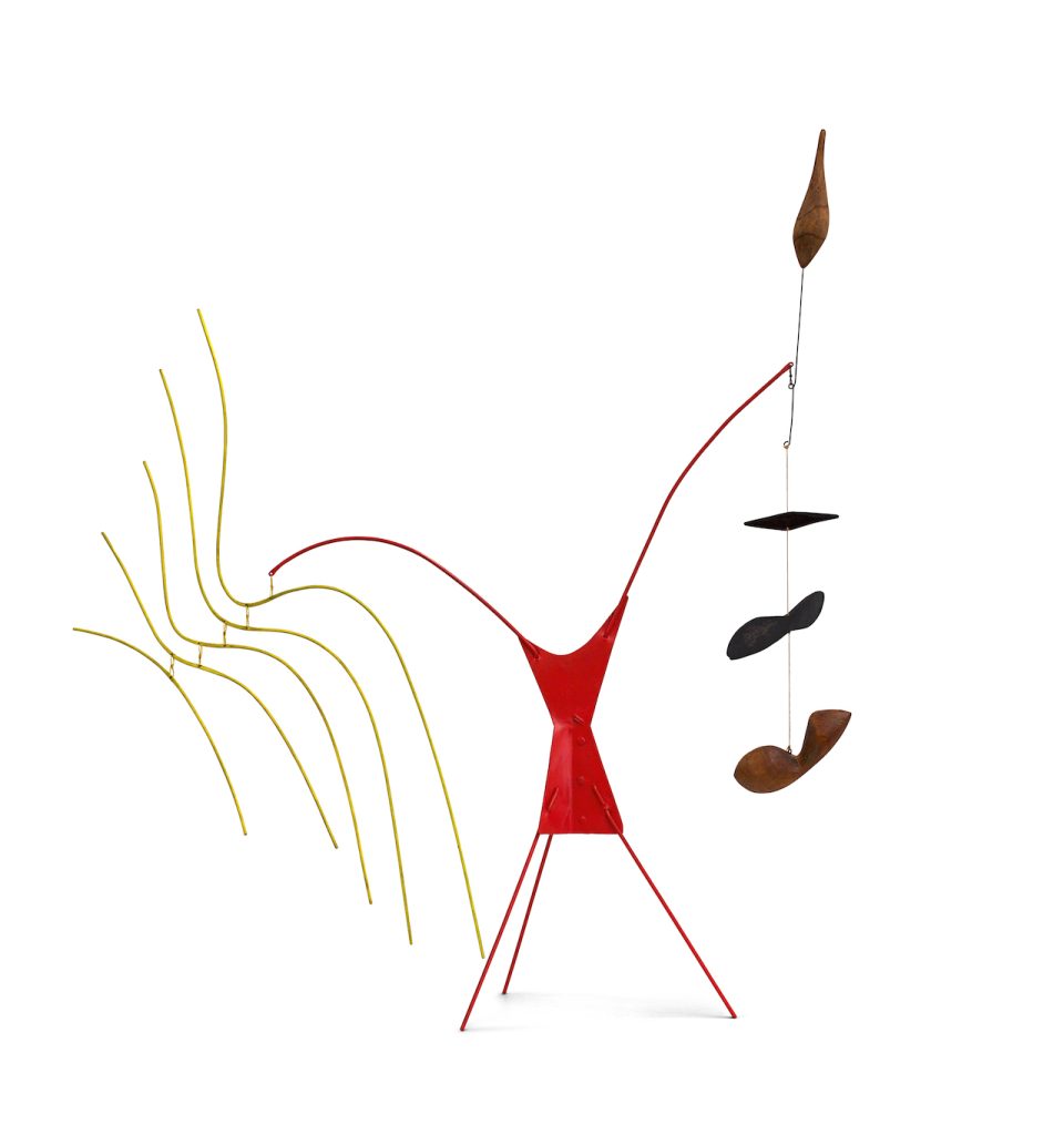 immagine per Alexander Calder Untitled c. 1941 Lastra di metallo, filo metallico, corda, legno e pittura 97.1 × 83.8 × 29.8 cm Calder Foundation, New York; Gift of Charles M. Yassky, New York, 2013 Photo courtesy of Calder Foundation, New York / Art Resource, New York © 2024 Calder Foundation, New York / Artists Rights Society (ARS), New York