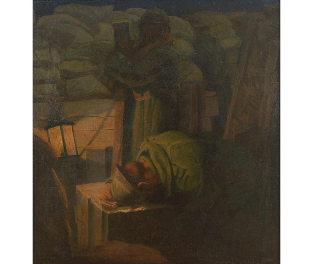 immagine per Giovanni Costantini (Roma 1872 – 1947), LA LETTERA Dipinto ad olio su tela di cm 93 x 88, firmato in basso a sinistra, intitolato sul retro.