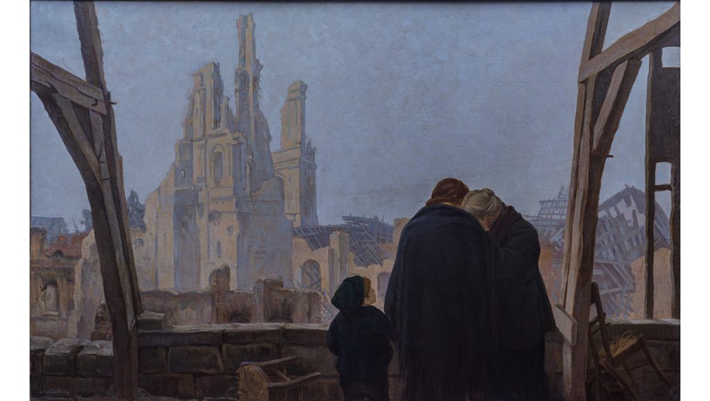 immagine per Giovanni Costantini (Roma 1872 – 1947), RITORNO A CASA Dipinto ad olio su tela di cm 125 x 221, firmato in basso a sinistra.