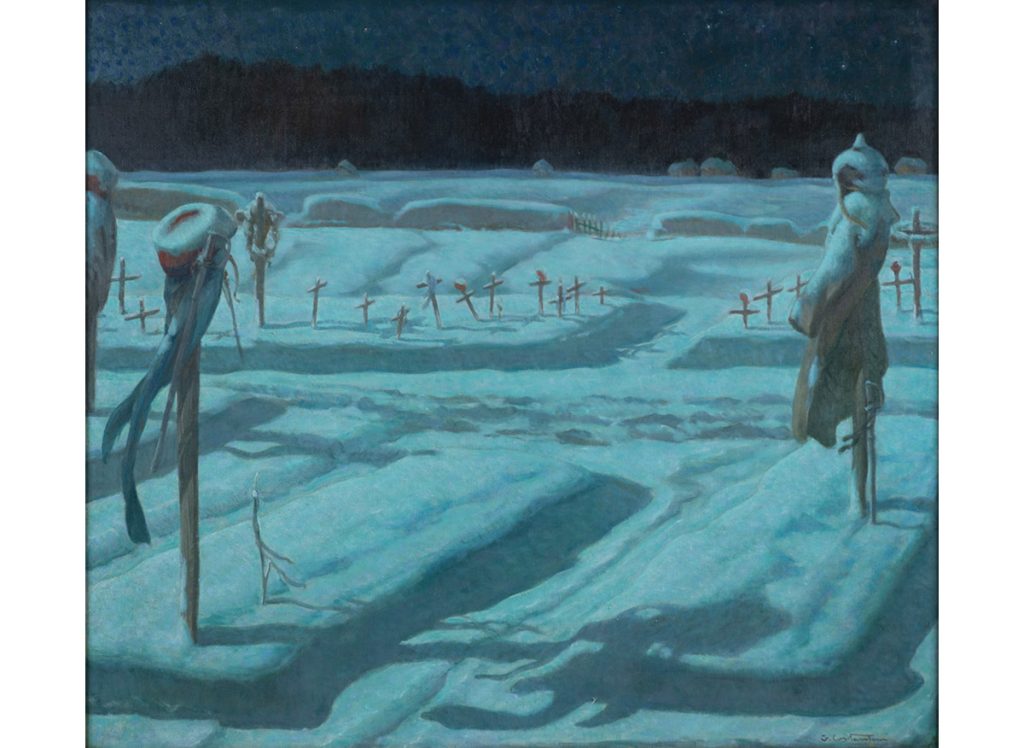 immagine per Giovanni Costantini (Roma 1872 – 1947), I NEMICI Dipinto ad olio su tela di cm 92 x 104 firmato in basso a destra, intitolato sul retro.