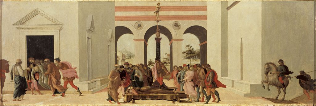 immagine per Filippino Lippi Storia di Lucrezia 1475 - 1480 ca. olio su tavola, 42 x 126 Firenze, Gallerie degli Uffizi inv. 1912 n. 388 © Gabinetto Fotografico delle Gallerie degli Uffizi