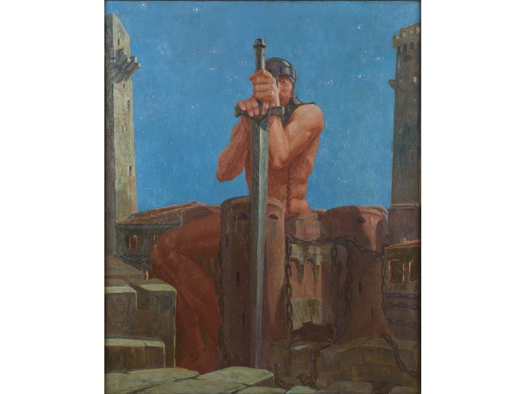 immagine per Giovanni Costantini (Roma 1872 – 1947), IL DOMINIO Dipinto ad olio su tela di cm 100 x 81, firmato in basso a sinistra, intitolato sul retro.
