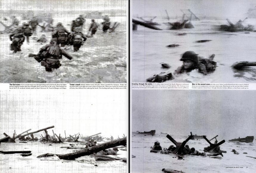 immagine per R. Capa, D-Day -sbarco in Normandia spiaggia Omaha, 6 giugno 1944 -pubblicazione