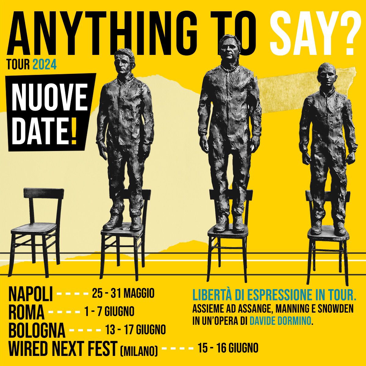 immagine per le nuove tappe di Anything to Say di D. Dormino, 2024