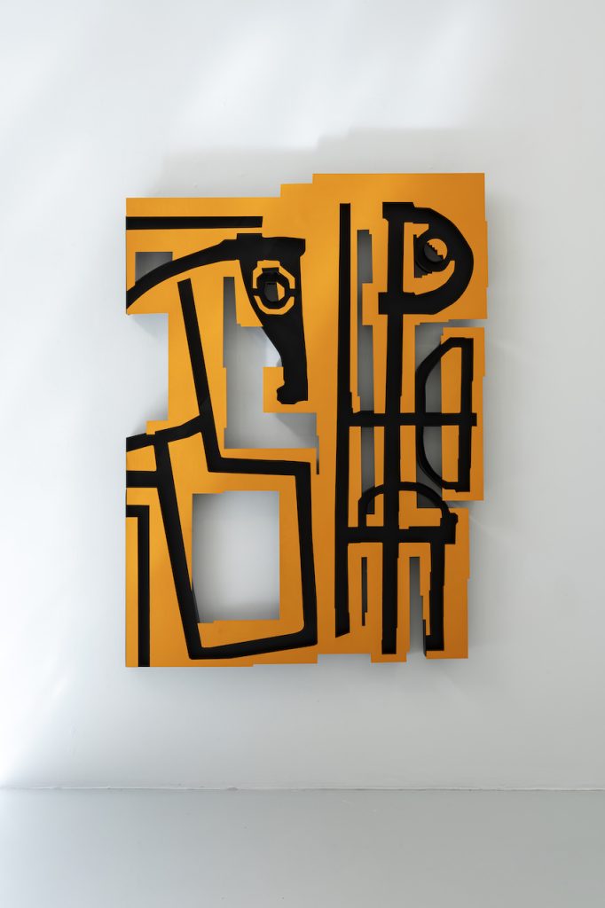 immagine per Untitled, 2024, canvas on steel, 180 x 150 cm, courtesy l'artista e Studio Trisorio, ph Francesco Squeglia