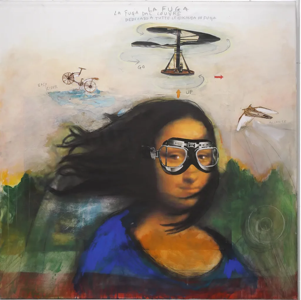 immagine per EMILIO LEOFFREDDI La fuga, tecnica mista su tela,95x95cm,2016