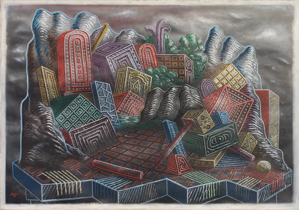 immagine per Alberto Savinio, L'ile des charmes, 1928, 114x162 cm, Museo Mario Rimoldi, Cortina d'Ampezzo