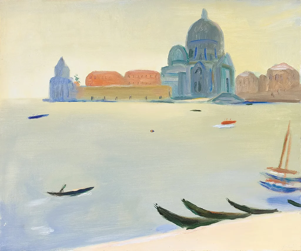 immagine per Virgilio Guidi, La Salute di Venezia, 1952, olio su tela, 49,6x59,2 cm, Museo Mario Rimoldi, Cortina d'Ampezzo