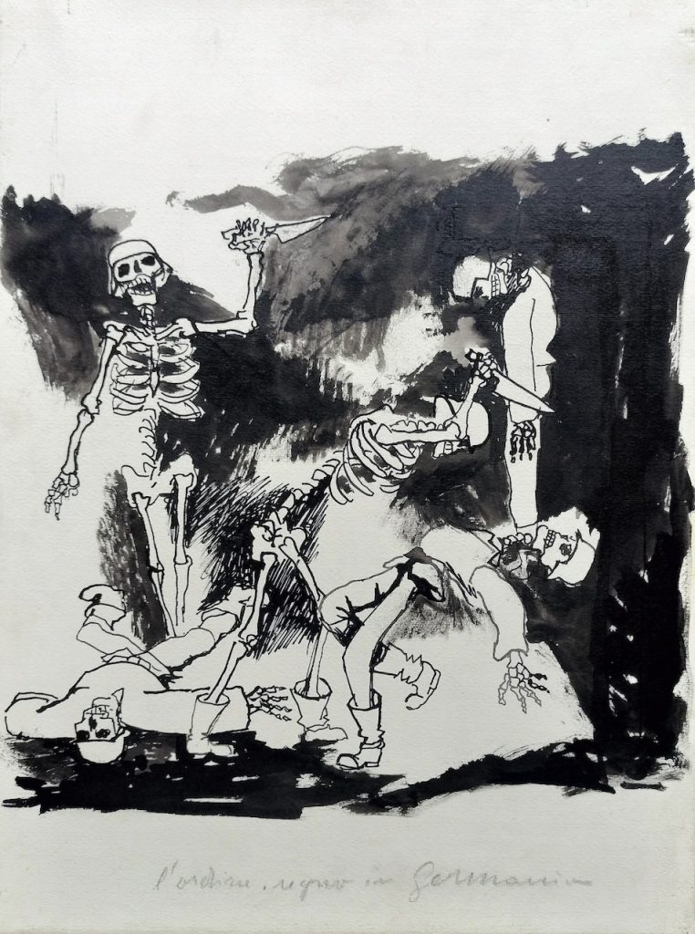 immagine per ALEANDRI ARTE MODERNA, Roma - Renato Guttuso 1944 China su carta con appunti a matita