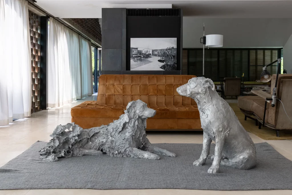immagine per Casa Gomis. Cani (Bruno e Tre) [Dogs (Bruno and Tre)], 2024 © Chiara Camoni. Photo © Manifesta 15 Barcelona Metropolitana, Ivan Erofeev