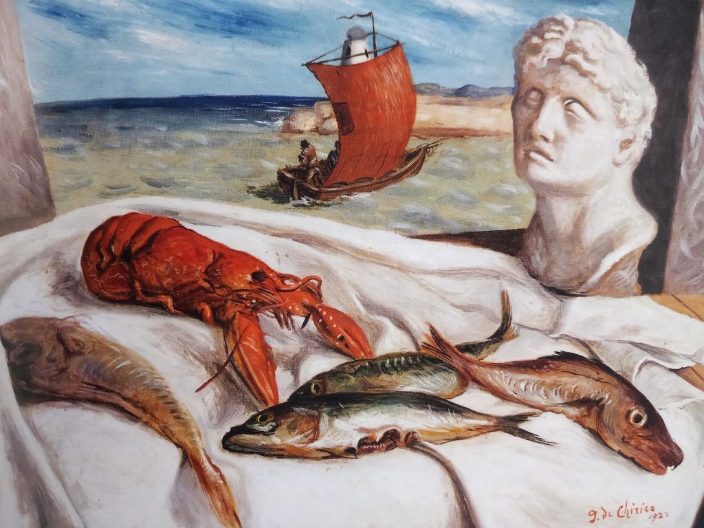 immagine per G. De Chirico, L'aragosta, 1922.