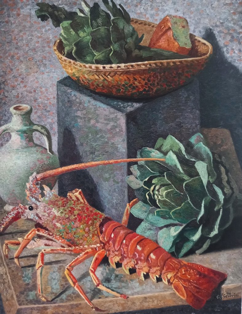 immagine per G. Severini, Natura morta e aragosta, 1932-33 -coll. Mussolini -mostra FarsettiArte, Cortina, 2024