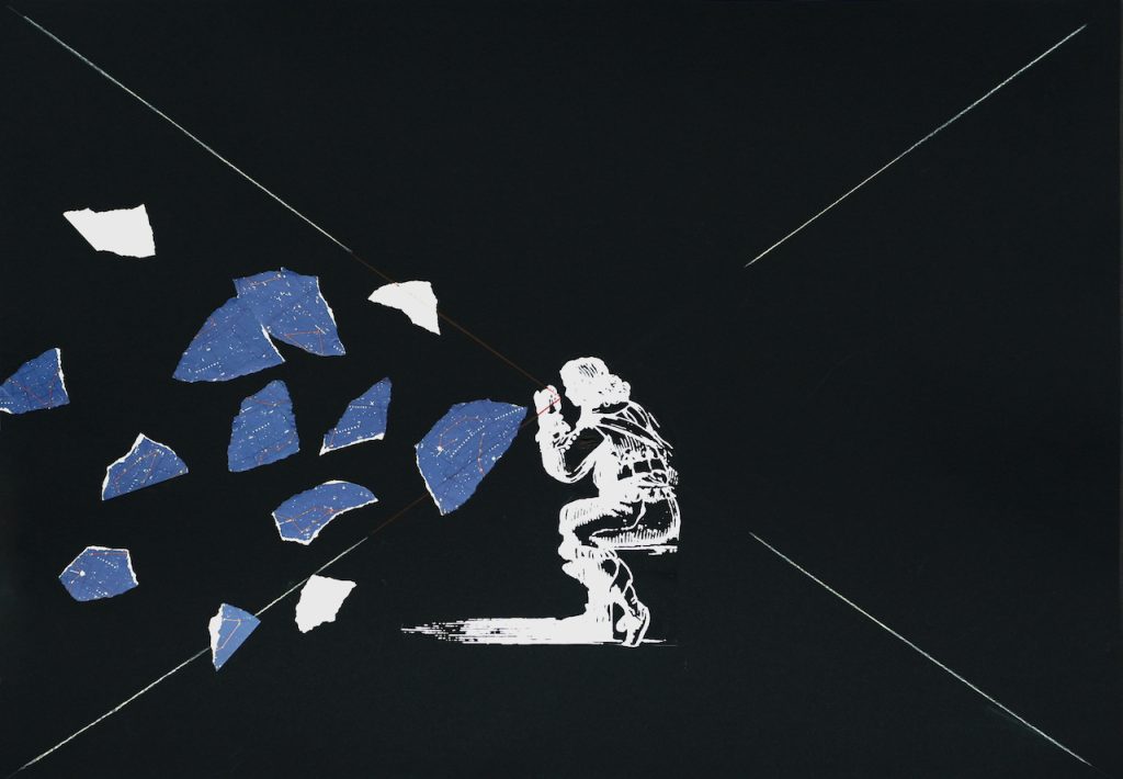 immagine per IN ARCO - Giulio Paolini - grafite e collage su carta. cm. 50 x 70