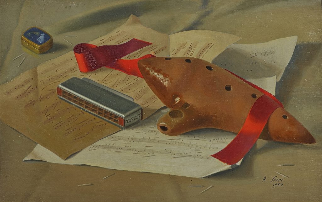 immagine per OPEN ART, PRATO PO (I). Alfredo Serri, Natura Morta con Armonica e Ocarina, 1950