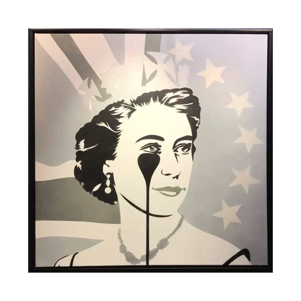 immagine per Pure Evil, Brexit Nightmare - Monochrome Madness, 2019 Stencil spray paint on canvas, 100 x 100 cm, Unique work, Credits Pure Evil
