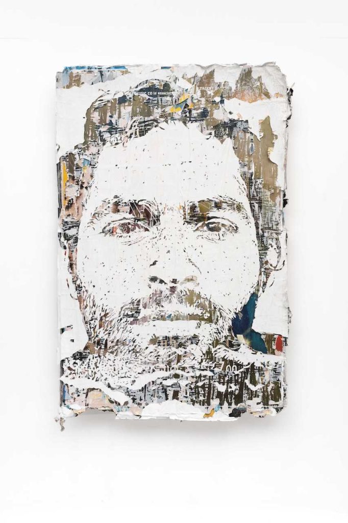 immagine per Vhils, Scrape Series #23 (2023), Hand-carved advertising posters, 122 x 181 cm, Credits Wunderkammern