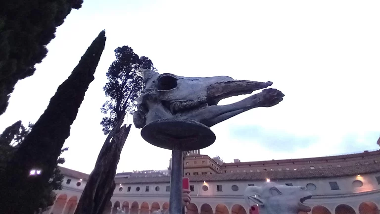 immagine per Elisabetta Benassi. L'ottava Testa nel Chiostro di Michelangelo è mash-up vivo.