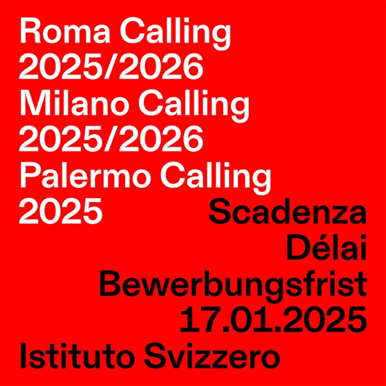 Istituto Svizzero: i programmi di residenza. Open Calls 2025 - 2026