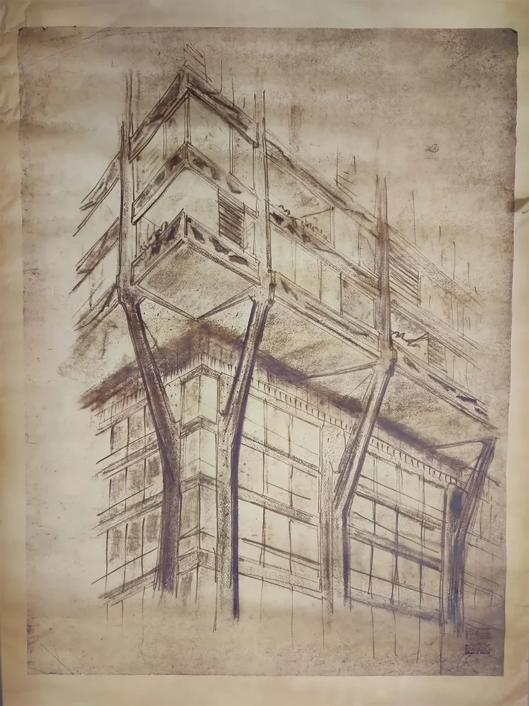 immagine per Prospettiva MAXXI Museo nazionale delle arti del XXI secolo, Roma. Collezione MAXXI Architettura Archivio Studio BBPR - Comodato Alberico Belgiojoso