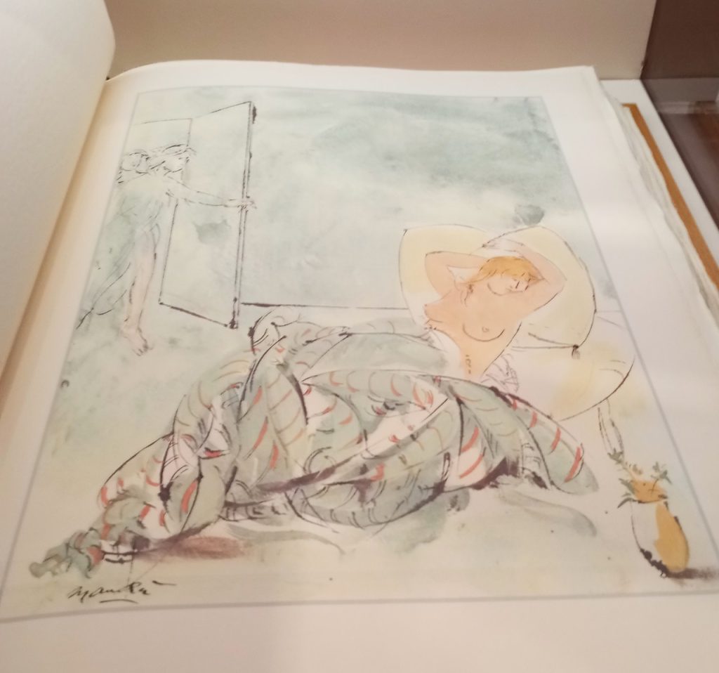 immagine per Iftime appare a Penelope - illustrazione di Giacomo Manzù per Odissea di Omero trad. Salvatore Quasimodo - libro d'artista a tiratura limitata - Napoli, Bibliot. Naz. Vittorio Emanuele III