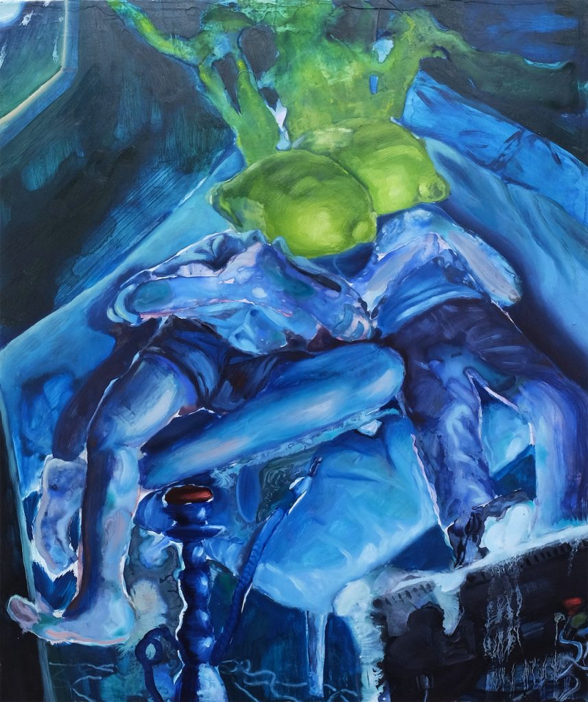 immagine per Pietro Moretti, L’inconsapevolezza dei limoni, 2024
acquerello e olio su tavola; 60 x 50 cm