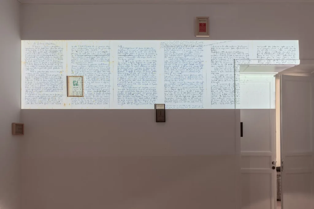 immagine per Anna Guillot, Nucleus, 2024; proiezione, libri. Credits Studio Mōrf
