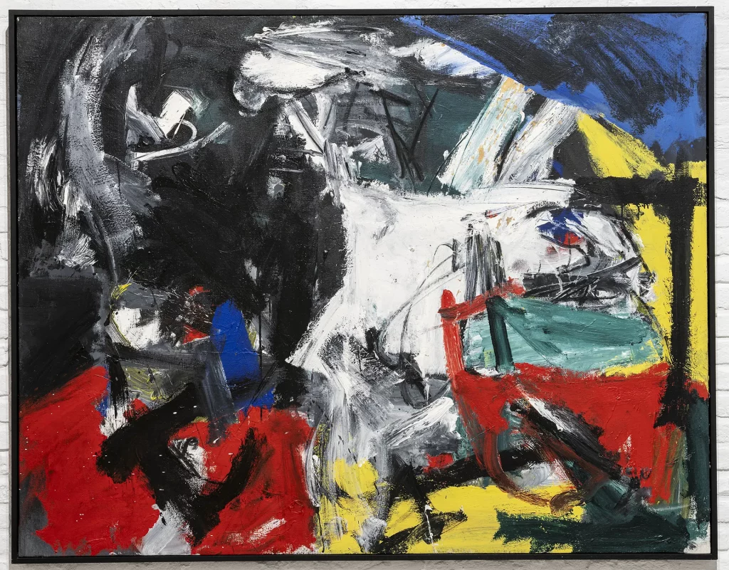 immagine per Emilio Vedova Ciclo ’62 - (B.B.6), 1962 Colori acrilici vinilici, carboncino, carta e sabbia su tela 145,5 x 185,5 cm Fondazione Emilio e Annabianca Vedova, Venezia