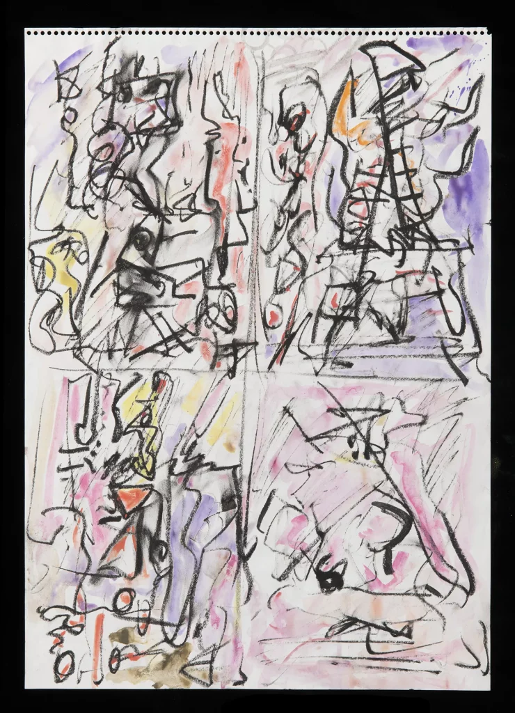 immagine per Emilio Vedova (senza titolo), anni Ottanta Colori a pastello e carboncino su carta 48,8 x 34,4 cm Fondazione Emilio e Annabianca Vedova, Venezia disegno inedito