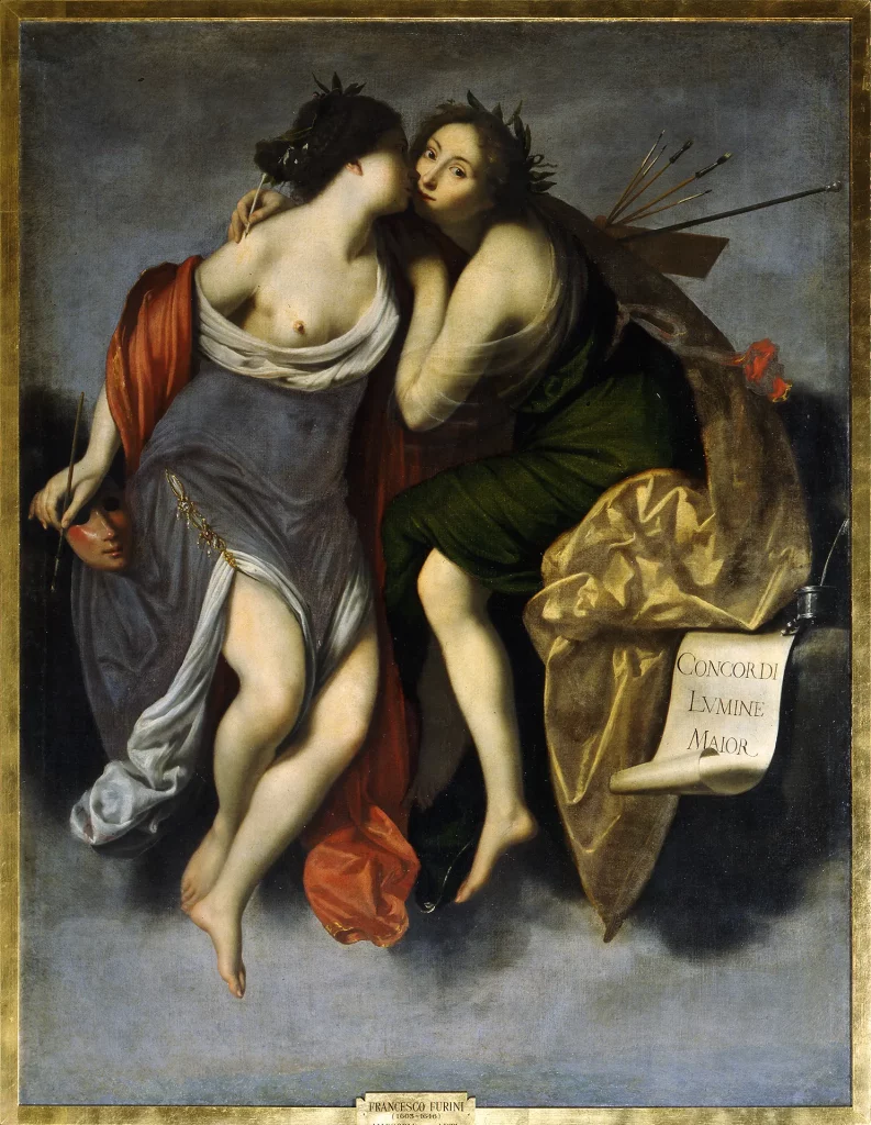 immagine per Francesco Furini, La Pittura e la Poesia, olio su tela, Galleria degli Uffizi, Firenze, concessione del Ministero della Cultura