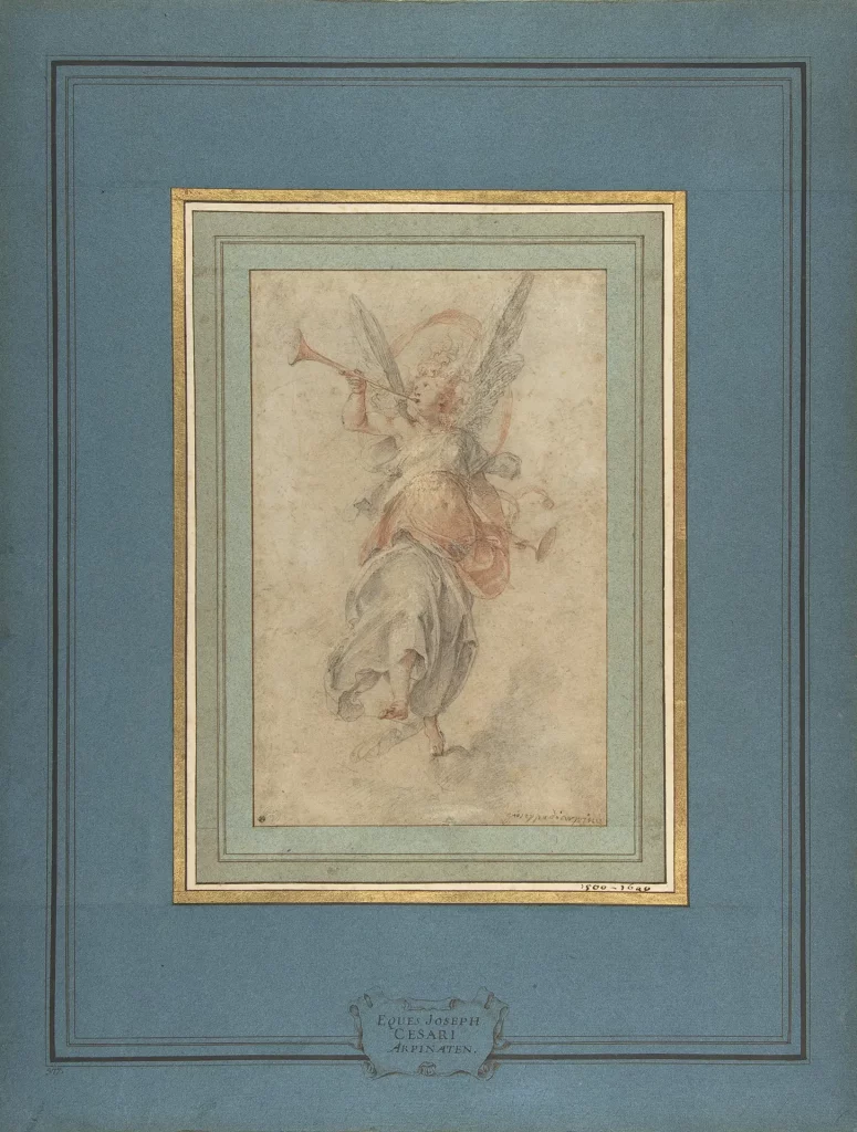 immagine per Giuseppe Cesari, detto Cavalier d'Arpino, Allegoria della Fama, gessi neri e rossi con gouache su carta, The Metropolitan Museum of Art, New York, USA