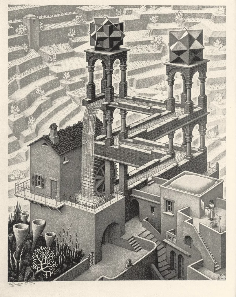 immagine per Foto 10: Maurits Cornelis Escher Cascata, 1961 Litografia, 38x30 cm Collezione Maurits, Italia All M.C. Escher works © 2024 The M.C. Escher Company, The Netherlands. All rights reserved www.mcescher.com