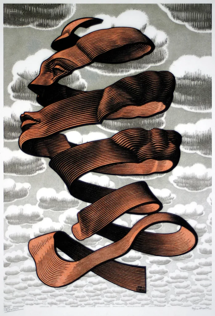 immagine per Foto 4: Maurits Cornelis Escher Buccia,1955 Xilografia di testa e xilografia,34,5x23,5 cm Collezione Maurits, Italia All M.C. Escher works © 2024 The M.C. Escher Company, The Netherlands. All rights reserved www.mcescher.com