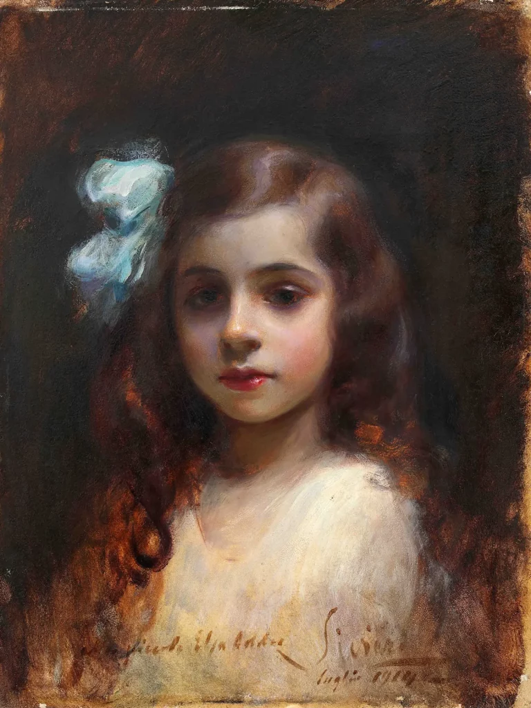 immagine per Carlo Siviero Ritratto di Elsa Addeo 1914 olio su tavola cm 54 x 41