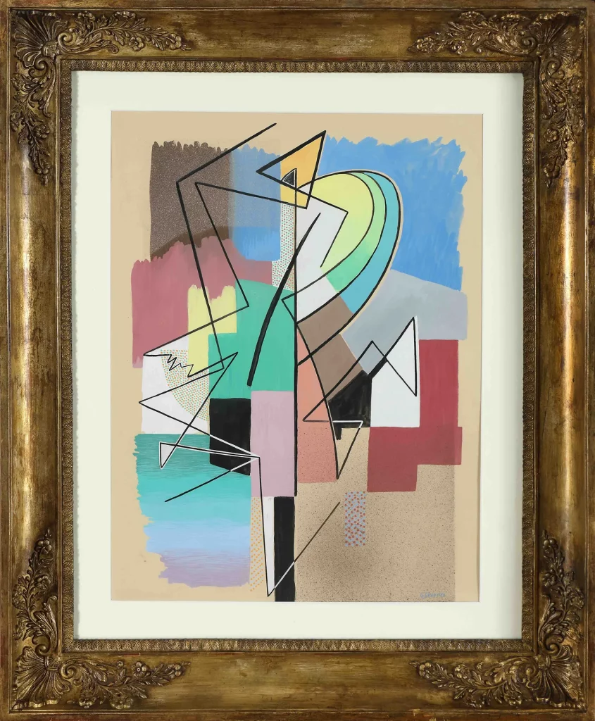 immagine per Gino Severini Danseuse absraite 1958 tempera su cartoncino mm 650 x 500
