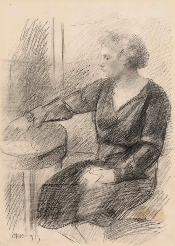 immagine per Achille Funi Ritratto di Margherita Sarfatti 1929 matita su carta mm 550 x 377