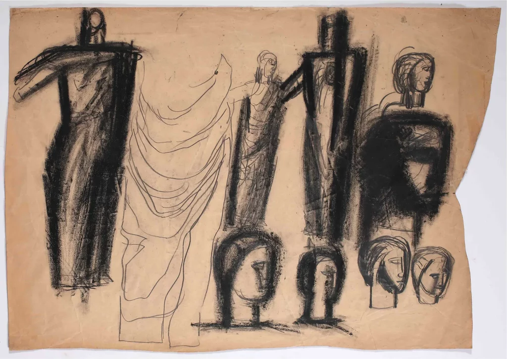immagine per Mario Sironi Studi di figure per il Palazzo dei Giornali 1940 tecnica mista su carta mm 480 x 670