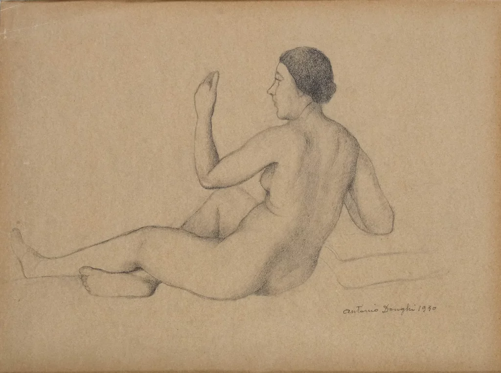 immagine per Antonio Donghi Studio di nudo 1930 matita su carta mm 240 x 330