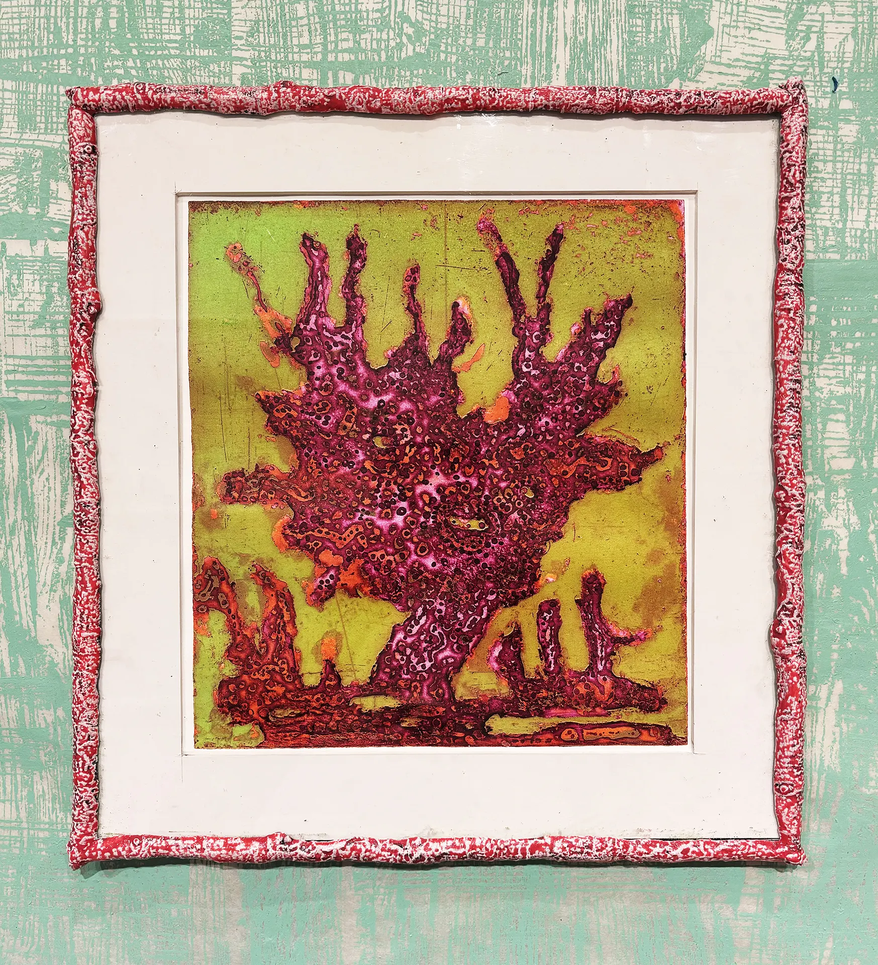 immagine per Coral Boy viscosity monotype 30x 28cm 43x40cm(frame) 2024