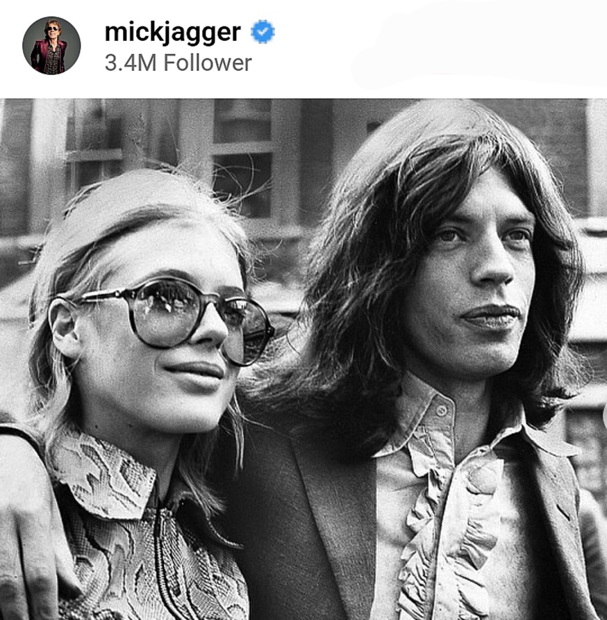 immagine per Il Post di Mick Jagger che piange la morte di Marianne faithfull