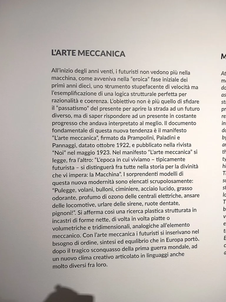 immagine per L'Arte Meccanica -dalla mostra Il Tempo del Futurismo -GNAM-C, Roma, 2024 -ph. Barbara Martusciello.