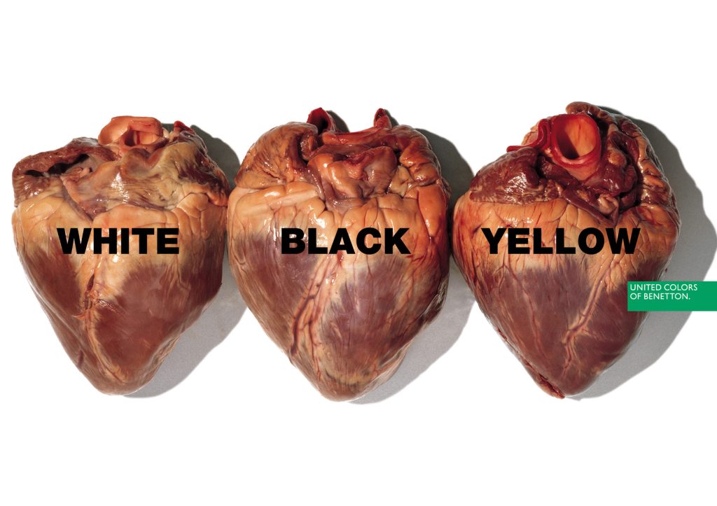 immagine per Oliviero Toscani - i tre cuori, White - Black - Yellow, 1996
