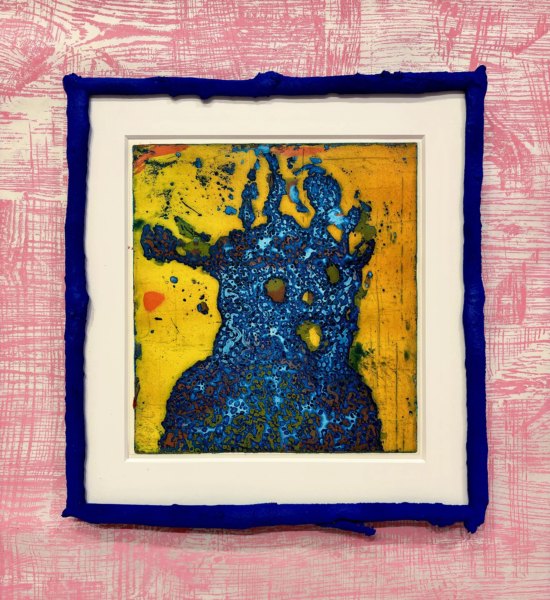 immagine per Swamp Thing (Blue) viscosity monotype 30x 28cm_43x40cm(frame) 2024