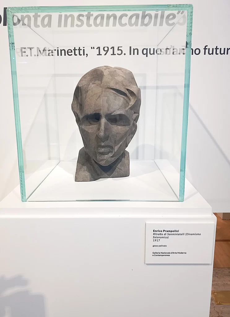 immagine per sala con Enrico Prampolini, Dinamismo fisiognomico - Ritratto del conte Bino Sanminiatelli, 1917 -collez. GNAM-C Roma -ph. Barbara Martusciello