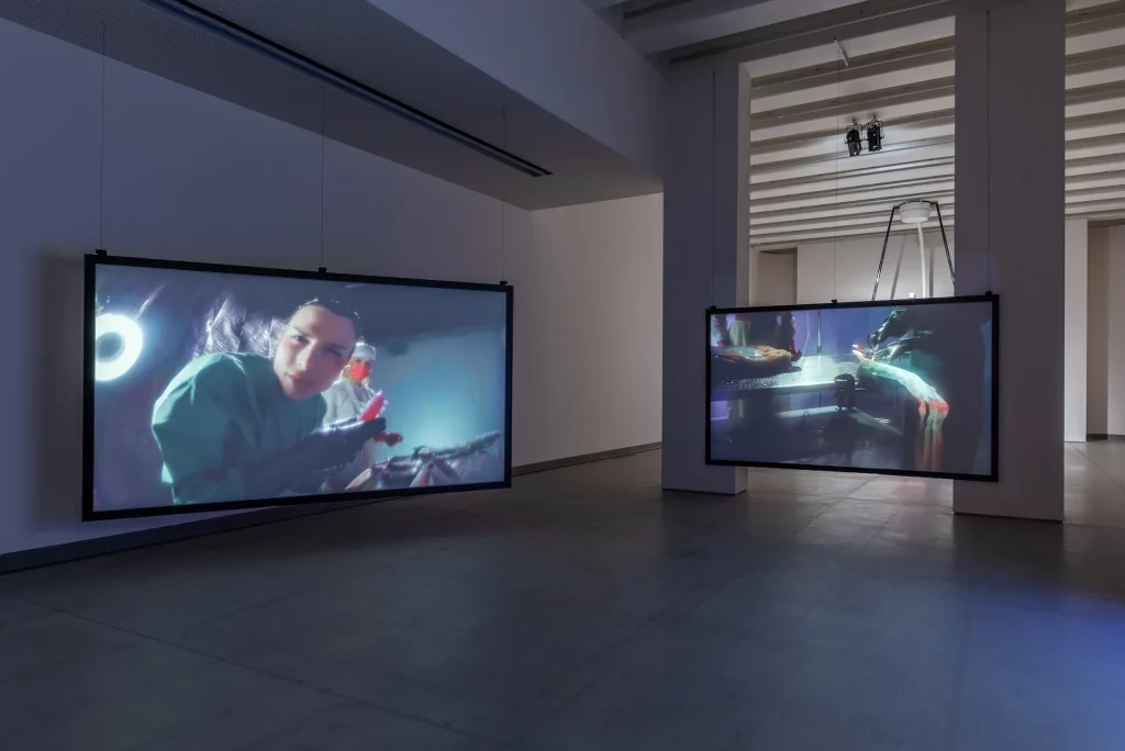 immagine per Agnes Questionmark Opera Medica, 2024 Video a 3 canali, 9’ Courtesy Associazione Culturale Dello Scompiglio Ph Leonardo Morfini