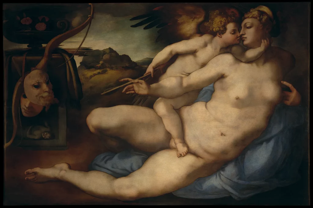 immagine per Foto 1: Jacopo Carucci detto Pontormo (Pontorme, 1494 - Firenze, 1557), Venere e Cupido, 1532-1533, Olio su tavola, 128 x 194 cm, su concessione del Ministero della Cultura – Galleria dell’Accademia di Firenze
