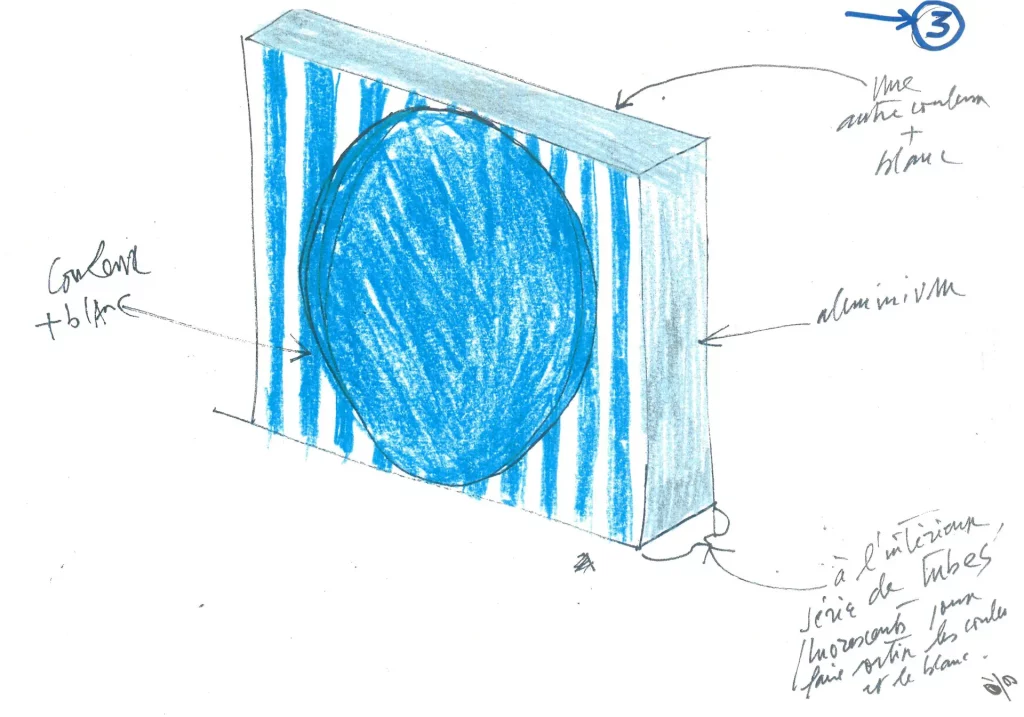 immagine per Photo-souvenir: Daniel Buren, bozzetto grafico per Partitions Colorées, opera permanente site-specific, Ospedale di Pistoia, Collezione Gori, 2005. Particolare © DB-ADAGP, 2024, Paris
