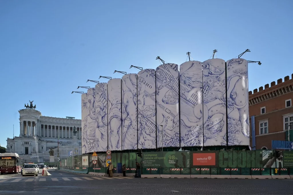 immagine per Pietro Ruffo, dal progetto Murales, Piazza Venezia, sylos cantiere Metro C Roma -ph. Webuild group