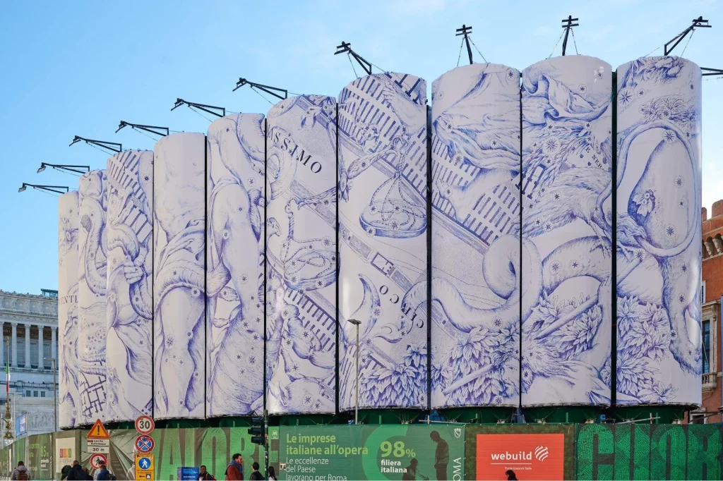 immagine per Pietro Ruffo, dal progetto Murales, Piazza Venezia, sylos cantiere Metro C Roma -ph. Webuild group